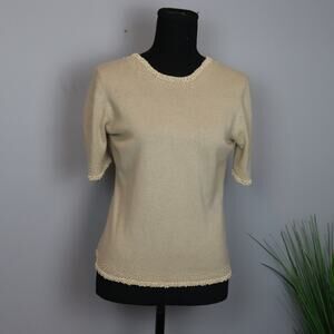 Vintage Jaeger hand beaded silk and cashmere sweater size Large